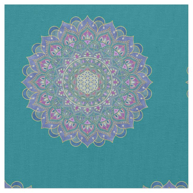 Livslängd - Mandala India Stil 1 Tyg (Närbild)