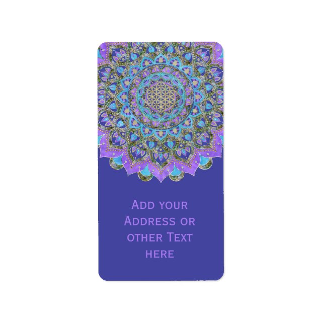 Livslängd - Mandala India Stil 2 Adressetikett (Framsidan)