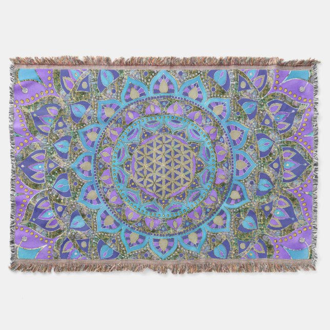 Livslängd - Mandala India Stil 2 Filt (Framsidan)
