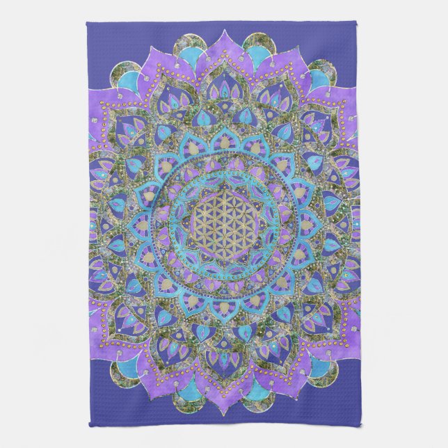 Livslängd - Mandala India Stil 2 Kökshandduk (Vertikal)
