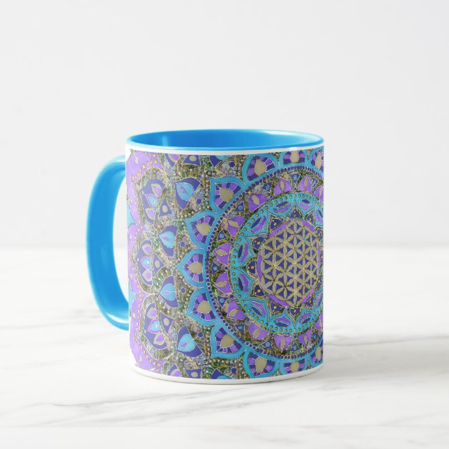 Livslängd - Mandala India Stil 2 Mugg (Framsida vänster)