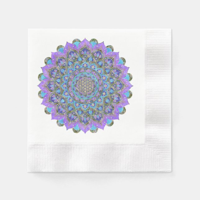 Livslängd - Mandala India Stil 2 Pappersservett (Framsidan)