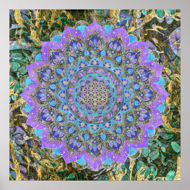 Livslängd - Mandala India Stil 2 Poster (Framsidan)