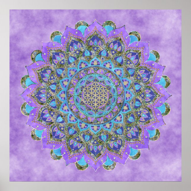 Livslängd - Mandala India Stil 2 Poster (Framsidan)