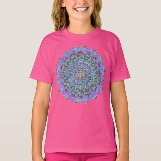 Livslängd - Mandala India Stil 2 T Shirt (Framsida)