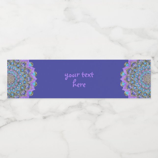 Livslängd - Mandala India Stil 2 Vattenflaskor Etikett (Singel etikett)