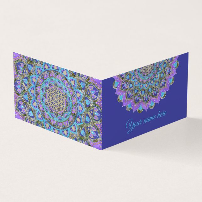 Livslängd - Mandala India Stil 2 Visitkort (Utsida)