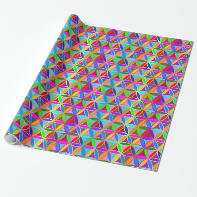 Livslängd - sömlös mönster - gradient färg presentpapper (Utrullad)