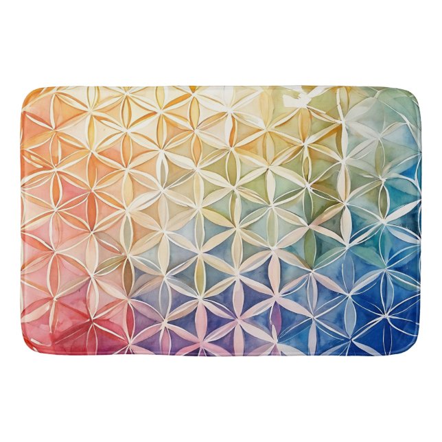 Livslängd - vattenfärgsmålning badrumsmatta (Framsidan)