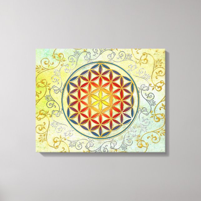 Livslängd - Vintage Ornaments Mandala 1 Canvastryck (Framsida)