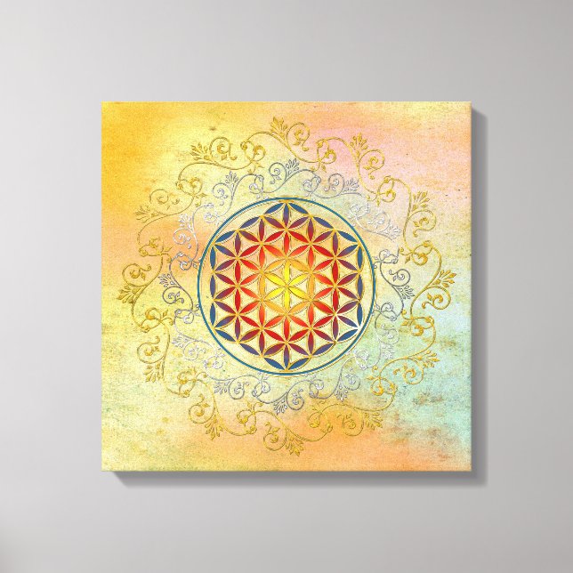 Livslängd - Vintage Ornaments Mandala 1 Canvastryck (Framsida)