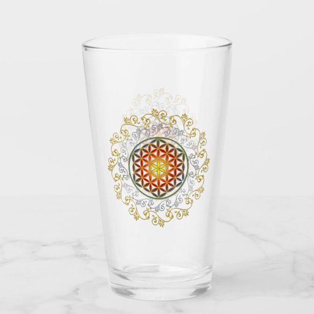 Livslängd - Vintage Ornaments Mandala 1 Glaskopp (Framsida)