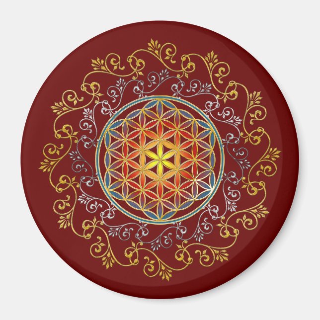 Livslängd - Vintage Ornaments Mandala 1 Magnet (Framsidan)