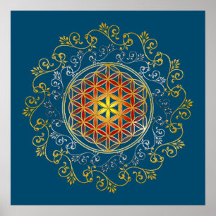 Livslängd - Vintage Ornaments Mandala 1 Poster
