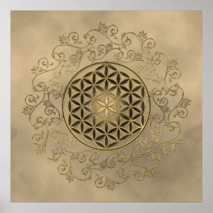 Livslängd - Vintage Ornaments Mandala 2 Poster