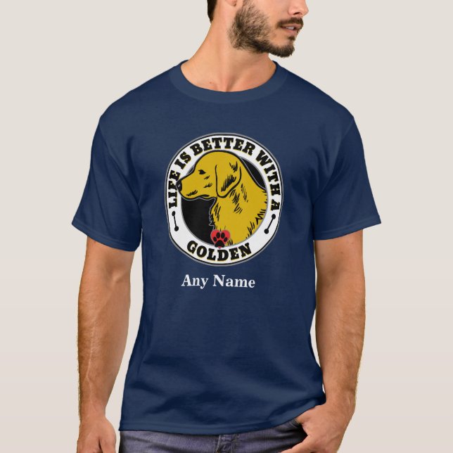 Livslängden för Personligen Golden Retriever är bä T-shirt (Framsida)