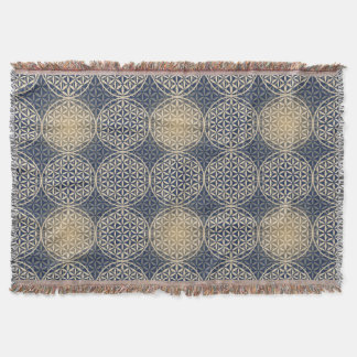 Livslångt blomma - frimärke mönster - blå sand filt