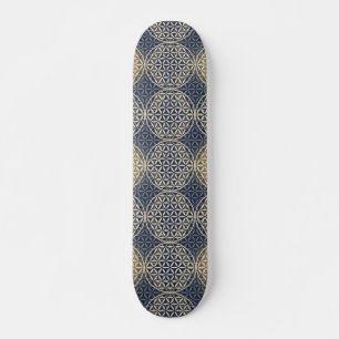 Livslångt blomma - frimärke mönster - blå sand skateboard bräda 19,5 cm