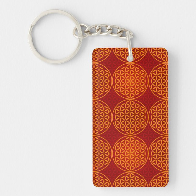 Livslångt blomma - frimärke mönster - orange röd (Framsidan)