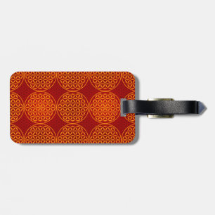 Livslångt blomma - frimärke mönster - orange röd bagagebricka