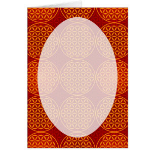 Livslångt blomma - frimärke mönster - orange röd hälsningskort