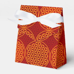 Livslångt blomma - frimärke mönster - orange röd presentaskar