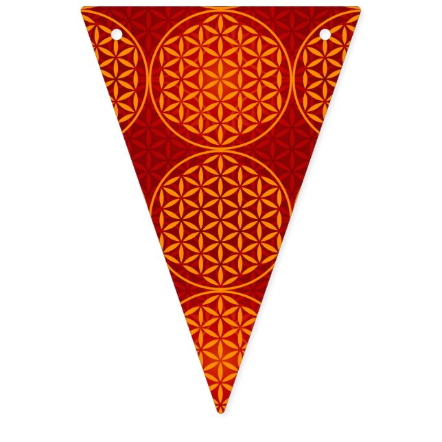 Livslångt blomma - frimärke mönster - orange röd vimplar (Första flaggan)