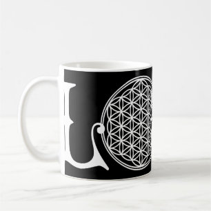 Livslångt blomma - KÄRLEK-tatueringsvit Kaffemugg