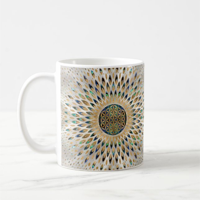 Livslångt blomma - Snäcka och päronvin Kaffemugg (Vänster)