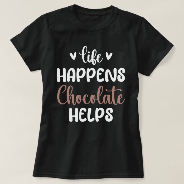Livslångt choklad hjälper till att typografi av po t shirt (Design framsida)