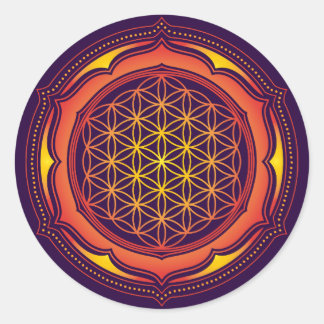 Livslångt liv, Lotus, Helig Geometry, Buddhism Runt Klistermärke