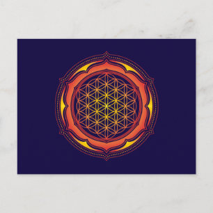 Livslångt liv, Lotus, Helig Geometry, Buddhism Vykort
