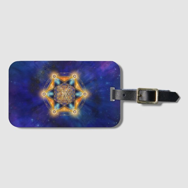 Livslångt Merkaba Star - Sacred Geometry Bagagebricka (Framsida horisontal)