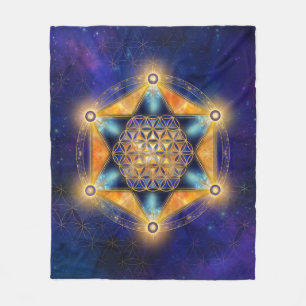 Livslångt Merkaba Star - Sacred Geometry Fleecefilt