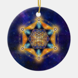 Livslångt Merkaba Star - Sacred Geometry Julgransprydnad Keramik