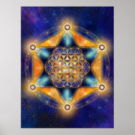 Livslångt Merkaba Star - Sacred Geometry Poster