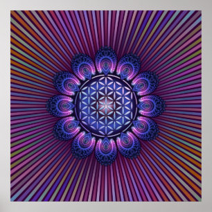 LIVSLÄPP / Blume des Lebens - Mandala II Poster