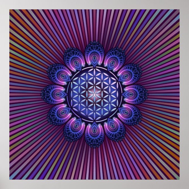 LIVSLÄPP / Blume des Lebens - Mandala II Poster (Framsidan)