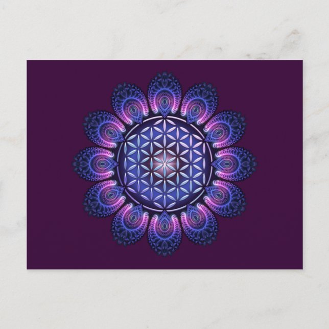 LIVSLÄPP / Blume des Lebens - Mandala II Vykort (Framsida)