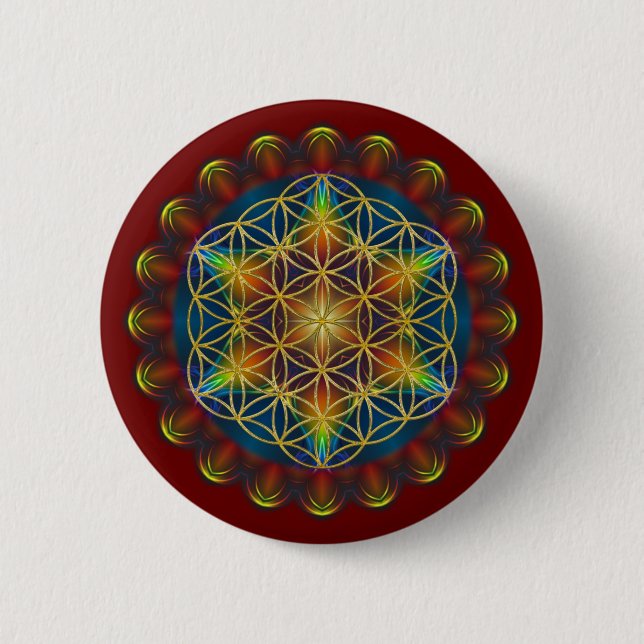 LIVSLÄPP / Blume des Lebens - Mandala III Knapp (Framsida)