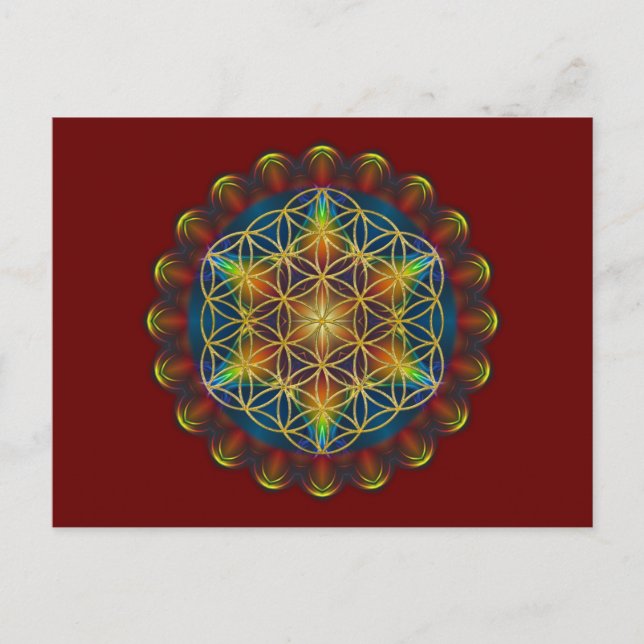 LIVSLÄPP / Blume des Lebens - Mandala III Vykort (Framsida)