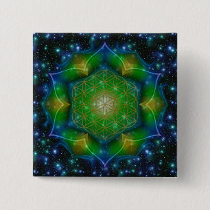 LIVSLÄPP/Blume des Lebens Mandala V Square Knapp