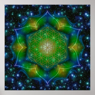 LIVSLÄPP/Blume des Lebens Mandala V Square Poster
