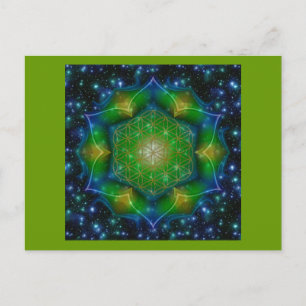 LIVSLÄPP/Blume des Lebens Mandala V Square Vykort