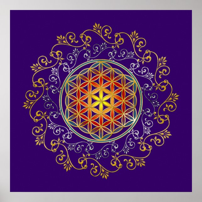 LIVSLÄPP / Blume des Lebens - Ornament IV Poster (Framsidan)