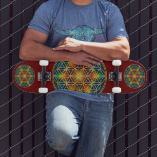 LIVSLÄPP - Fractal Blommar 1 Mini Skateboard Bräda 18,5 Cm