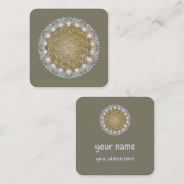 LIVSLÄPP - Helig Geometrie Light 1 Fyrkantigt Visitkort (Fram/baksida)
