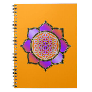 LIVSLÄPP - orange AV LOTUS violet Anteckningsbok Med Spiral