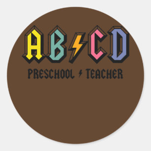 Livsläring för Sten Preschool Teacher i ABCD-skola Runt Klistermärke