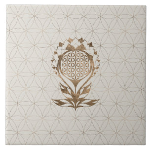 Livslätten Lotus - Golden Struktur Kakelplatta